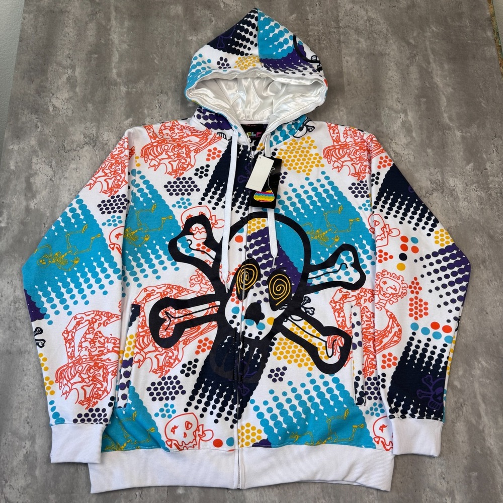 Vintage Delf Hoodie Men's 3XL Jesse Pinkman AOP Streetwear Skater Zip Y2K NWT